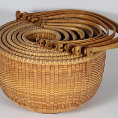 Karol Lindquist Nest of Seven Round Swing Handle Nantucket Baskets