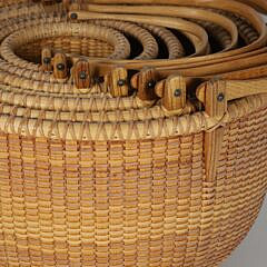 Karol Lindquist Nest of Seven Round Swing Handle Nantucket Baskets