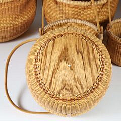 Karol Lindquist Nest of Seven Round Swing Handle Nantucket Baskets