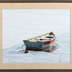 Roy Bailey Oil on Board "Dory on the Frozen Harbor"