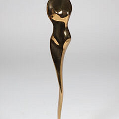 Brass Finial Sculpture Stamped on Base "Assises 1985- CCEF Strasbourg"