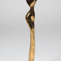 Modern Brass Female Sculpture Stamped on Base “Assises 1985- CCEF Strasbourg”