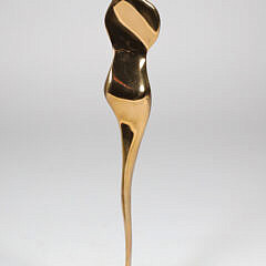 Modern Brass Female Sculpture Stamped on Base “Assises 1985- CCEF Strasbourg”