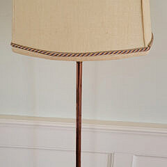 English Brass and Copper Trumpet Mounted as a Floor Lamp