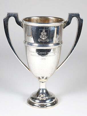 Vintage English Sterling Silver Trophy Cup, Awarded "Bermuda Ladies Invitation Amateur Championship, 1961"