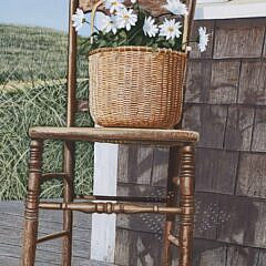 Tom Mielko Tempera on Board “Nantucket Basket with Daisies”