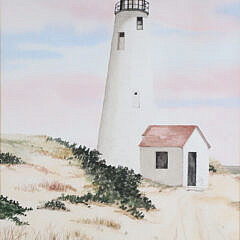 Barbara Capizzo Watercolor on Paper "Great Point Light"