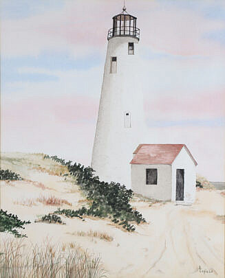 Barbara Capizzo Watercolor on Paper "Great Point Light"