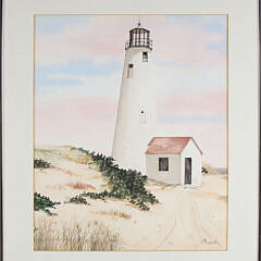 Barbara Capizzo Watercolor on Paper “Great Point Light, Nantucket”