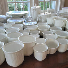 George Davis Wedgwood Bone China Nantucket Basket Weave Dinner Service