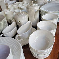 George Davis Wedgwood Bone China Nantucket Basket Weave Dinner Service