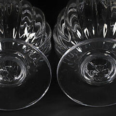 Pair Simon Pearce Clear Glass Lamps
