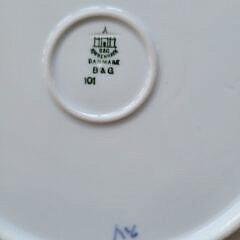 Bing & Grondahl Denmark Blue and White Dinner Service with Floral Decorations & Seahorse Handles