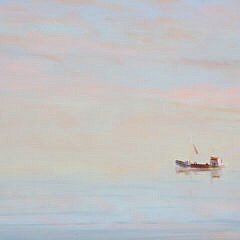 Robert Stark Jr. Oil on Board “Calm Seascape Where Sky and Water Meet”