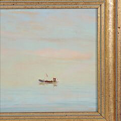 Robert Stark Jr. Oil on Board “Calm Seascape Where Sky and Water Meet”