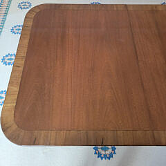 Regency Style Mahogany Double Pedestal Cross-Banded Dining Table, 20th Century