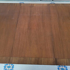Regency Style Mahogany Double Pedestal Cross-Banded Dining Table, 20th Century