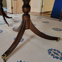 Regency Style Mahogany Double Pedestal Cross-Banded Dining Table, 20th Century