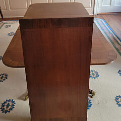 Regency Style Mahogany Double Pedestal Cross-Banded Dining Table, 20th Century