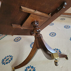 Regency Style Mahogany Double Pedestal Cross-Banded Dining Table, 20th Century