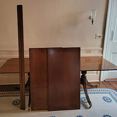 Regency Style Mahogany Double Pedestal Cross-Banded Dining Table, 20th Century