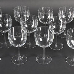 Twelve Baccarat Crystal Wine Glasses 