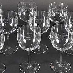 Twelve Baccarat Crystal Wine Glasses 
