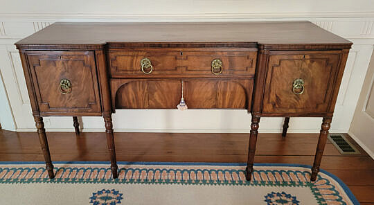 Mahogany Four Drawer Server on Turned Legs, 19th Century
