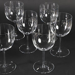Eleven Baccarat Crystal Wine Glasses