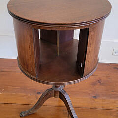 Vintage Mahogany Revolving Library Bookshelf Table