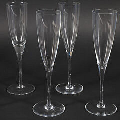 Eight Baccarat Champagne Flutes