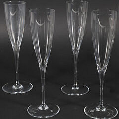 Eight Baccarat Champagne Flutes