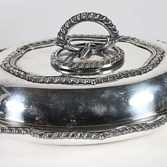 Two Silver Plated Covered Vegetable Dishes, 19th Century