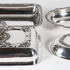 Two Silver Plated Covered Vegetable Dishes, 19th Century