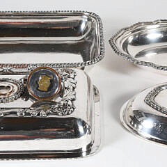 Two Silver Plated Covered Vegetable Dishes, 19th Century