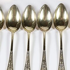 Set of Twelve French Vermeil Teaspoons