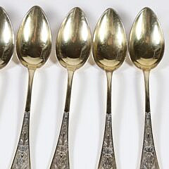Set of Twelve French Vermeil Teaspoons