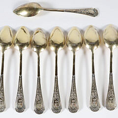 Set of Twelve French Vermeil Teaspoons