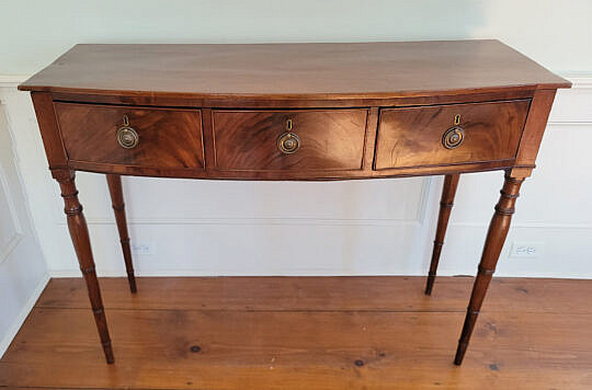 English Mahogany Bow Front Server, 19th Century