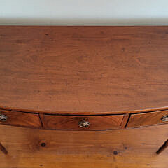 Georgian Mahogany Bow Front Three Drawer Server, 19th Century