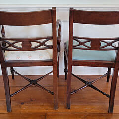 Set of Eight Late Georgian Mahogany Dining Chairs with Upholstered Slip Seats, 19th Century