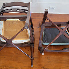 Set of Eight Late Georgian Mahogany Dining Chairs with Upholstered Slip Seats, 19th Century