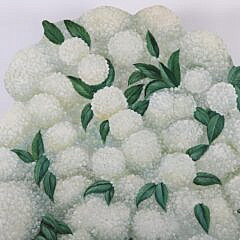 Chelsea House Decorative Painted White Hydrangeas in a Pot Cut-Wood Fireboard
