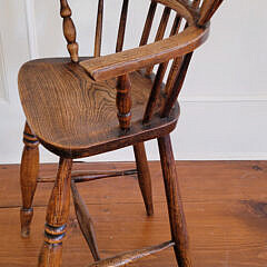 Contemporary Windsor Style Oak and Elm Wood Child’s High Chair