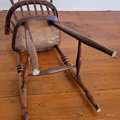 Contemporary Windsor Style Oak and Elm Wood Child’s High Chair