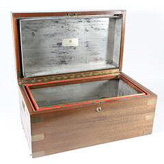 Vintage Benson & Hedges Mahogany Brass Bound Humidor Box