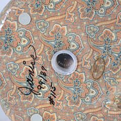 Large Hand Painted Floral Decorated Ceramic Piggy Bank, Signed Janice
