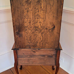 Miniature Vintage Queen Anne Style Multi-Wood Inlaid Highboy