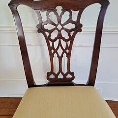 Chippendale Carved Mahogany Upholstered Seat Side Chair, 19th Century