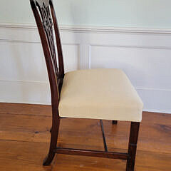 Chippendale Carved Mahogany Upholstered Seat Side Chair, 19th Century
